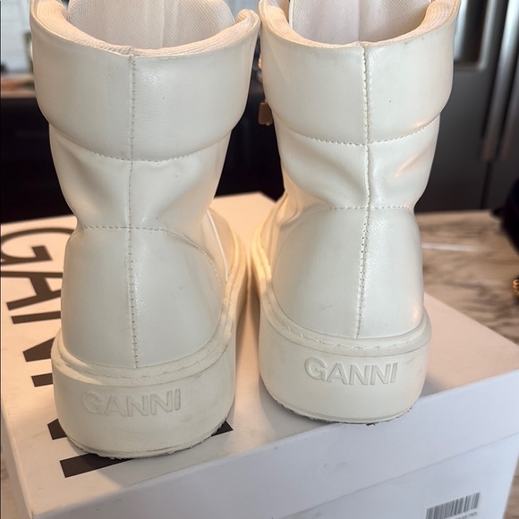 Ganni White Sneakers High-Top Sold out in stores Women’s Sz 9 or 39 Authentic - Picture 7 of 17